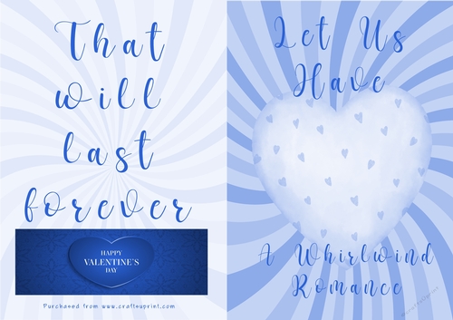 No Cut Just Print Valentines Day Card