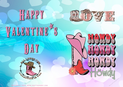 No Cut Just Print Valentines Day Card