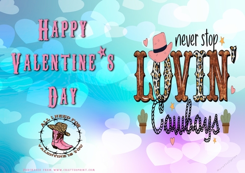No Cut Just Print Valentines Day Card