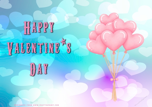 No Cut Just Print Valentines Day Card