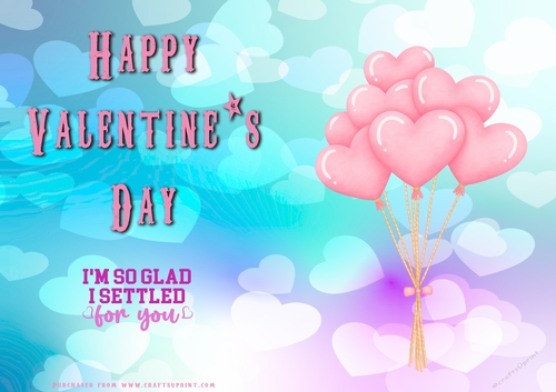 No Cut Just Print Valentines Day Card