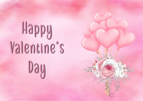 No Cut Just Print Valentines Day Card