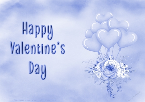 No Cut Just Print Valentines Day Card