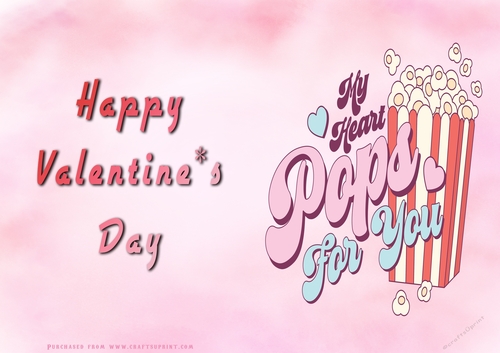 No Cut Just Print Valentines Day Card