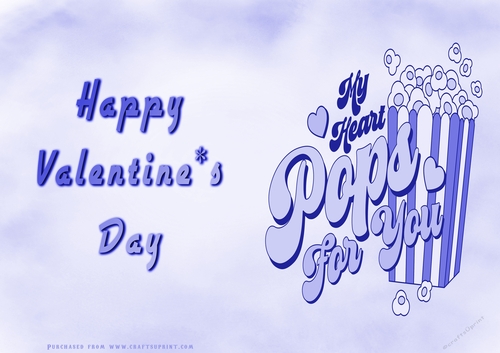 No Cut Just Print Valentines Day Card