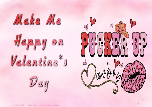 No Cut Just Print Valentines Day Card