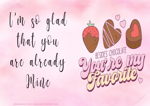 No Cut Just Print Valentines Day Card