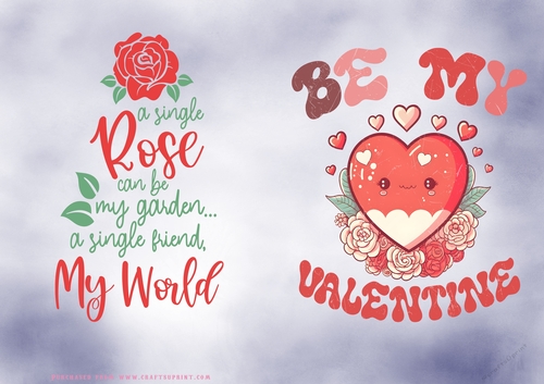 No Cut Just Print Valentines Day Card