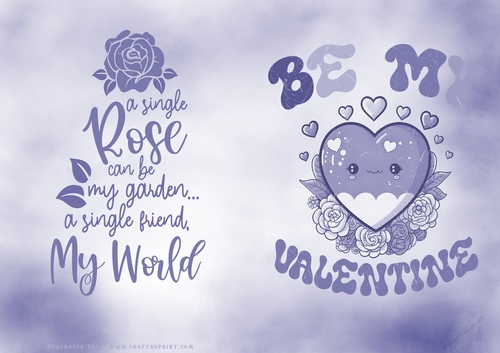 No Cut Just Print Valentines Day Card