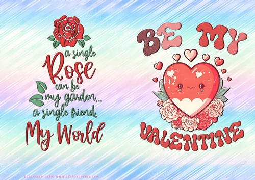 No Cut Just Print Valentines Day Card