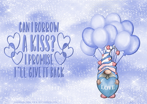 No Cut Just Print Valentines Day Card