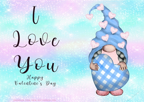 No Cut Just Print Valentines Day Card