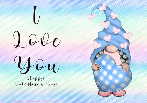 No Cut Just Print Valentines Day Card