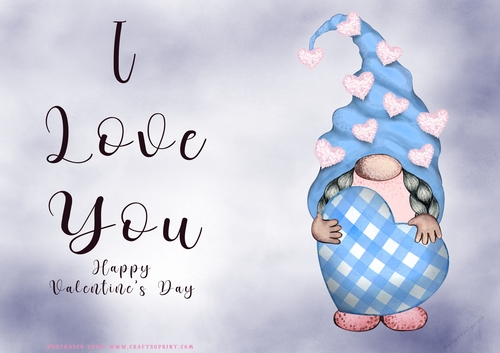 No Cut Just Print Valentines Day Card