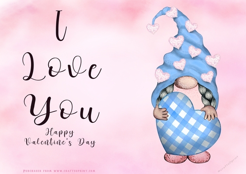 No Cut Just Print Valentines Day Card