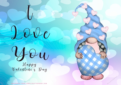 No Cut Just Print Valentines Day Card
