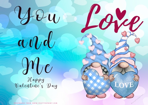 No Cut Just Print Valentines Day Card