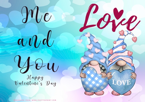 No Cut Just Print Valentines Day Card