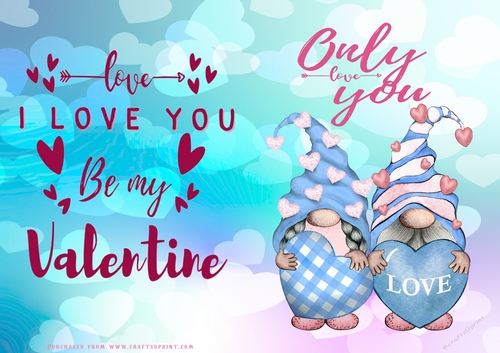No Cut Just Print Valentines Day Card