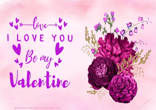 No Cut Just Print Valentines Day Card