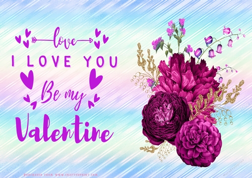 No Cut Just Print Valentines Day Card