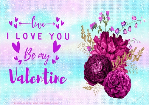 No Cut Just Print Valentines Day Card