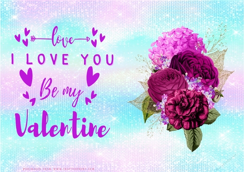 No Cut Just Print Valentines Day Card