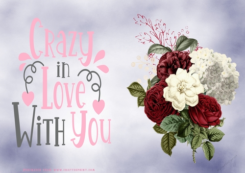 No Cut Just Print Valentines Day Card