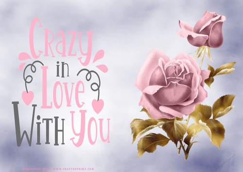 No Cut Just Print Valentines Day Card