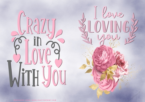 No Cut Just Print Valentines Day Card