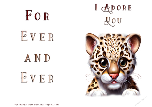 No Cut Just Print Valentines Day Card - 
