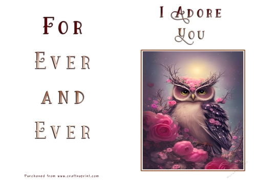 No Cut Just Print Valentines Day Card - 