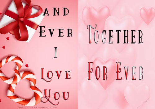 No Cut Just Print Valentines Day Card -Together For Ever