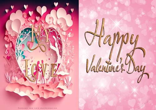 No Cut Just Print Valentines Day Card -Together For Ever