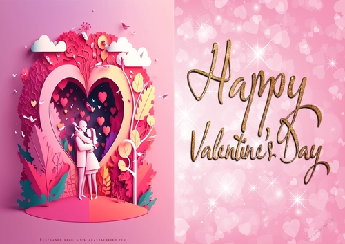 No Cut Just Print Valentines Day Card -Together For Ever