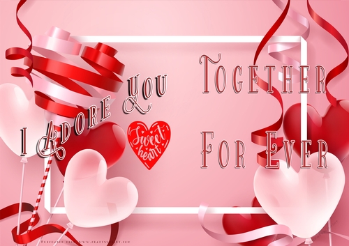 No Cut Just Print Valentines Day Card