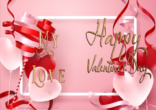 No Cut Just Print Valentines Day Card
