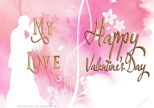 No Cut Just Print Valentines Day Card