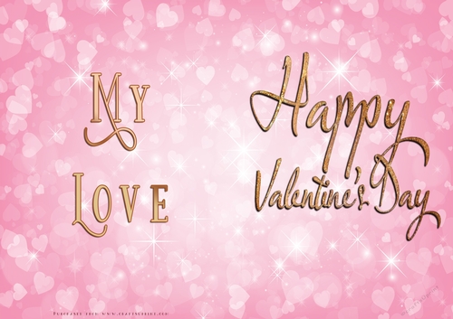 No Cut Just Print Valentines Day Card