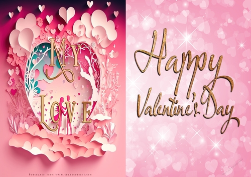 No Cut Just Print Valentines Day Card