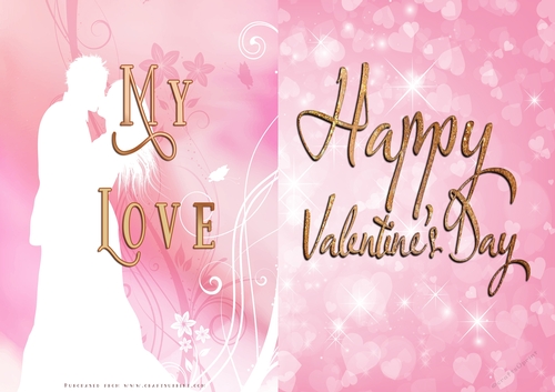No Cut Just Print Valentines Day Card