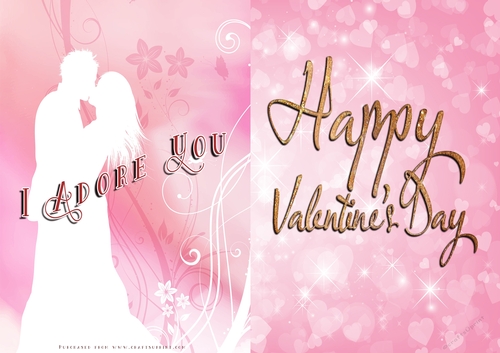 No Cut Just Print Valentines Day Card