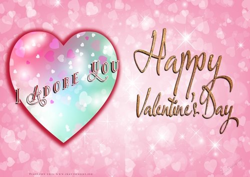 No Cut Just Print Valentines Day Card