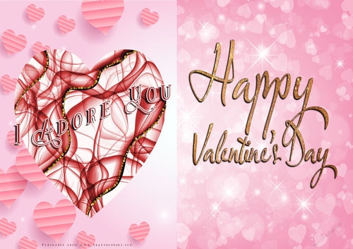 No Cut Just Print Valentines Day Card