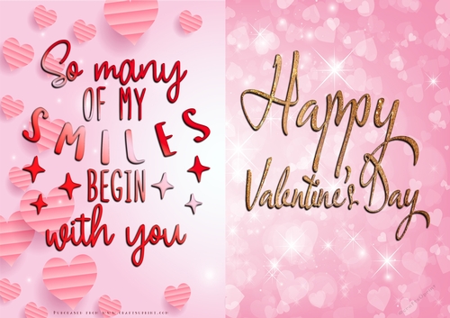 No Cut Just Print Valentines Day Card