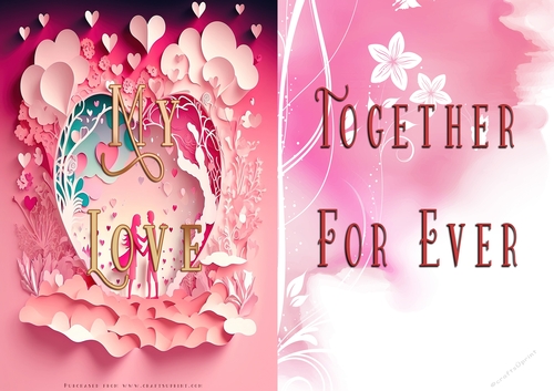 No Cut Just Print Valentines Day Card