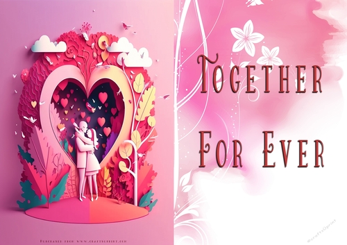 No Cut Just Print Valentines Day Card
