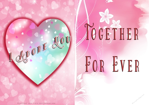 No Cut Just Print Valentines Day Card