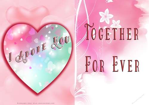 No Cut Just Print Valentines Day Card