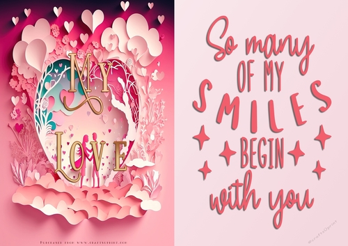 No Cut Just Print Valentines Day Card